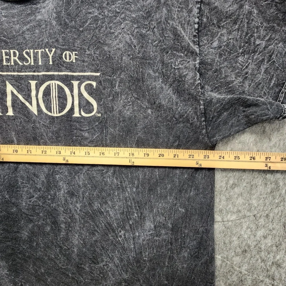 Colortone University of Illinois Shirt Mens 2XL (Fits‎ as Slim Fit XL) Acid Wash